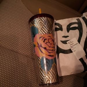 Starbucks tumbler quilted rose